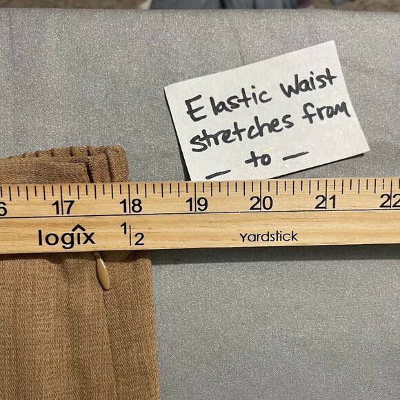 Alfred Dunner Size 12 Camel Tan Wide Leg Trousers Classic Dress Pants Minimalist - Picture 8 of 11